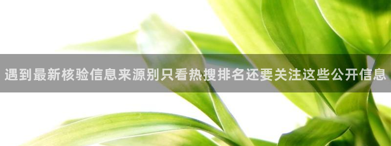 吃瓜今日话题:遇到最新核验信息来源别只看热搜排名还要关注这些公开信息